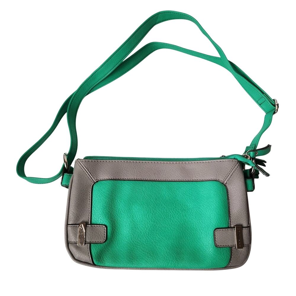 Rosetti Crossbody Purse Green Gray Colorblock Bag Handbag Pockets